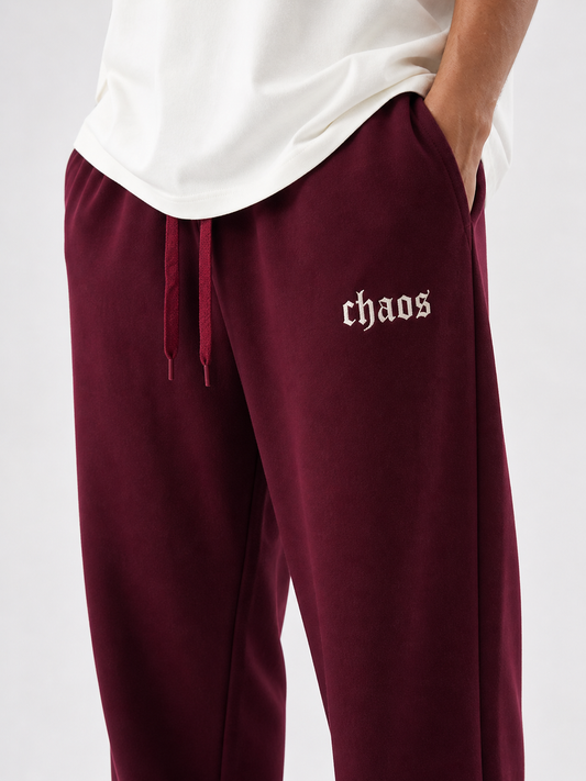 Burgundy Straight Leg Sweatpants
