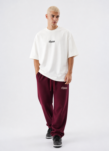 Burgundy Straight Leg Sweatpants