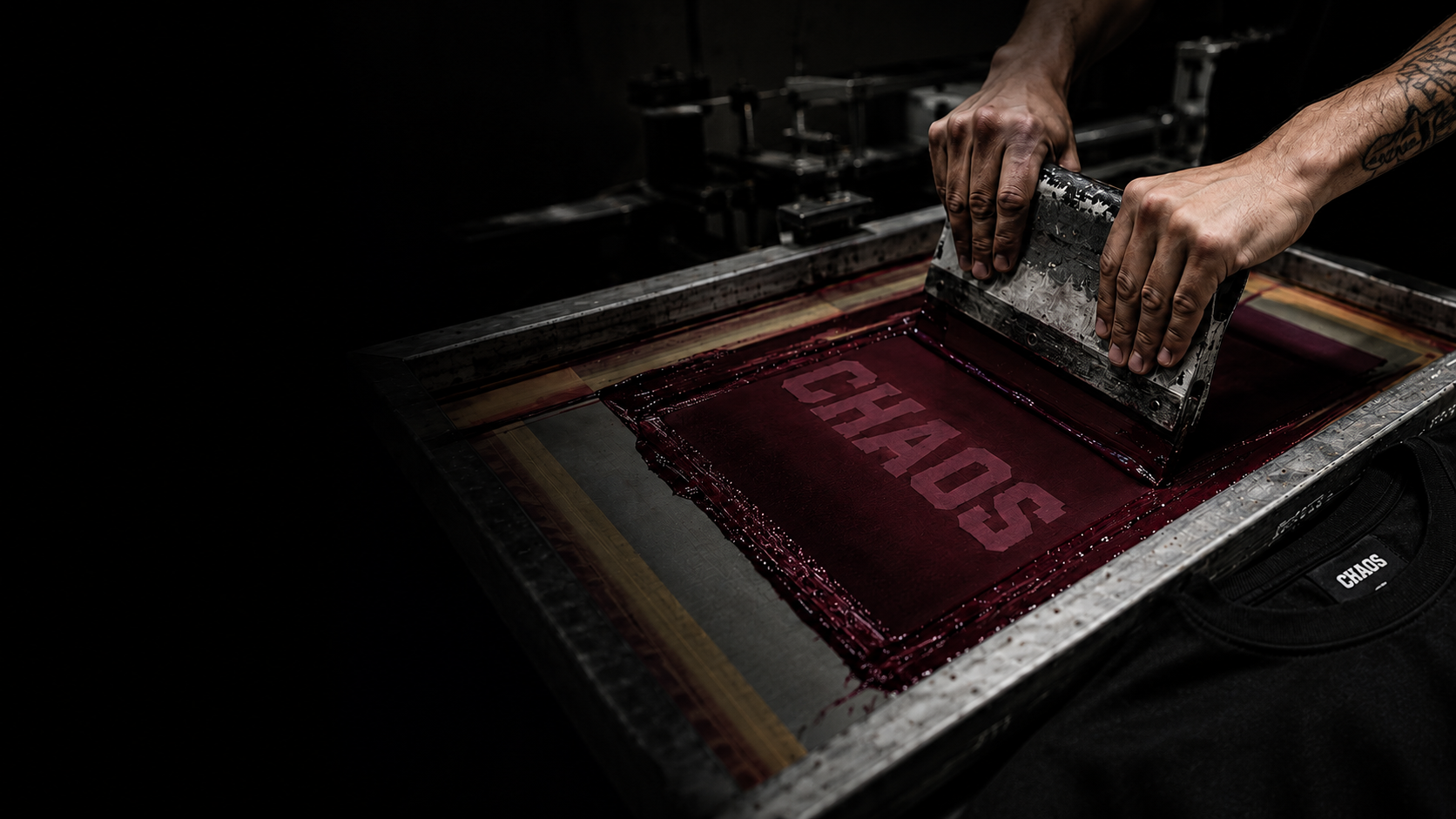 CHAOS silk screen printing process